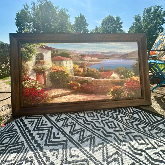 Stephen Livretta 'Sunday Afternoon on Lake Maggiore' on Canvas Framed